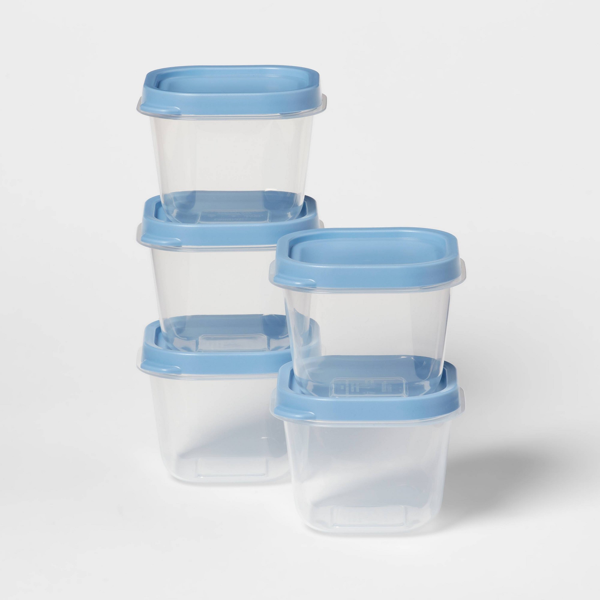 Meal Prep Glass - 10 adet Mavi Plastik Gıda Saklama