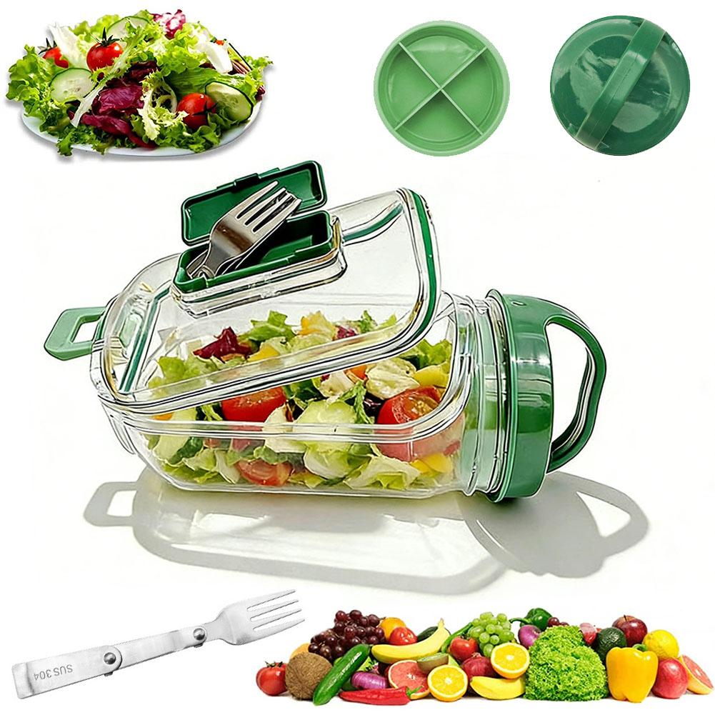 Meal Prep For Office - Taşınabilir Salata Kabı, Çatal ve Sos