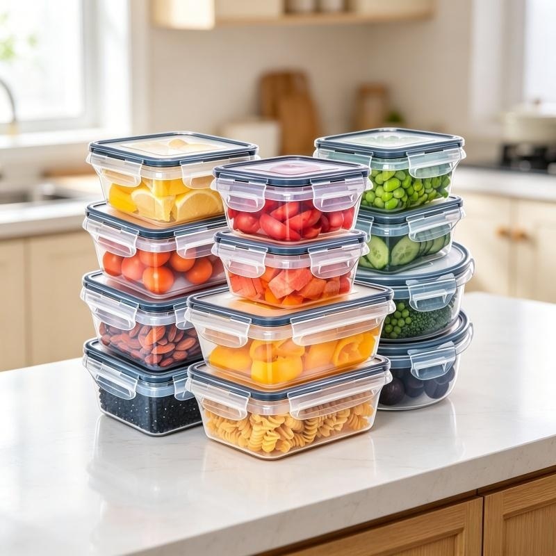 Meal Prep Veggie - 12 adet hava geçirmez gıda saklama