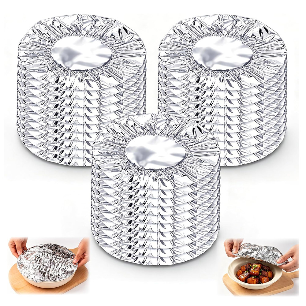 Meal Prep Plan - Yeniden Kullanılabilir Alüminyum Folyo Yiyecek Kapakları,