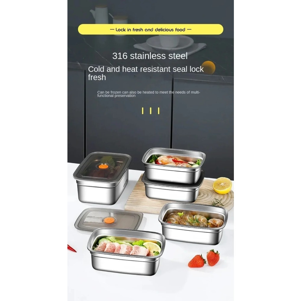 Meal Prep Freezer - Yüksek Kaliteli Paslanmaz Çelik Kamp Öğle