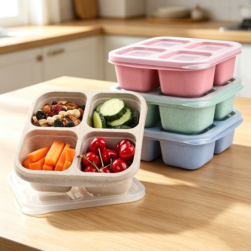 Meal Prep For Office - Premium Buğday Samanı Bento Kutusu 4