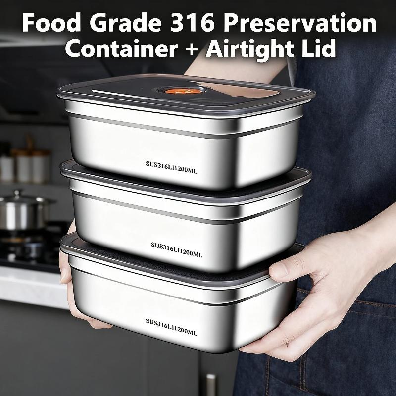 Meal Prep Freezer - (BF06) Paslanmaz Çelik Kamp Öğle Yemeği