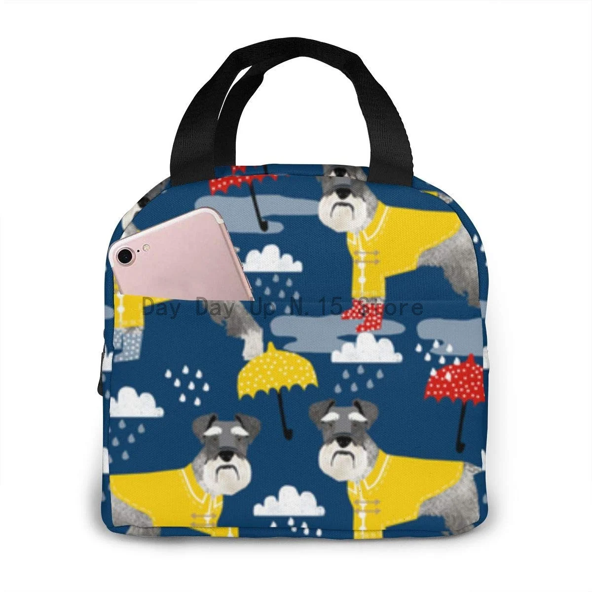 Meal Prep For Office - Schnauzer Yağmurluk Köpek Hawaii Sörfçüsü Taşınabilir