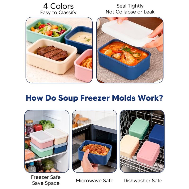 AB33-4'lü Paket Silikon Dondur - Meal Prep Freezer incelemesi ve fiyatı