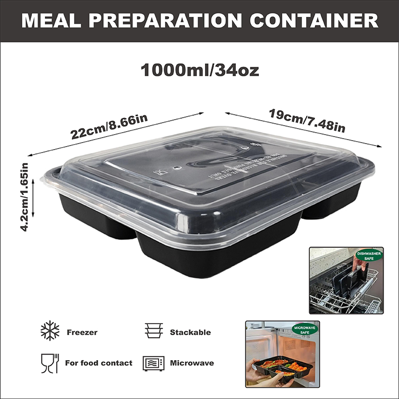 3 Bölmeli 34 Oz/1000 Ml, 12/35 - Meal Prep For Office incelemesi ve fiyatı
